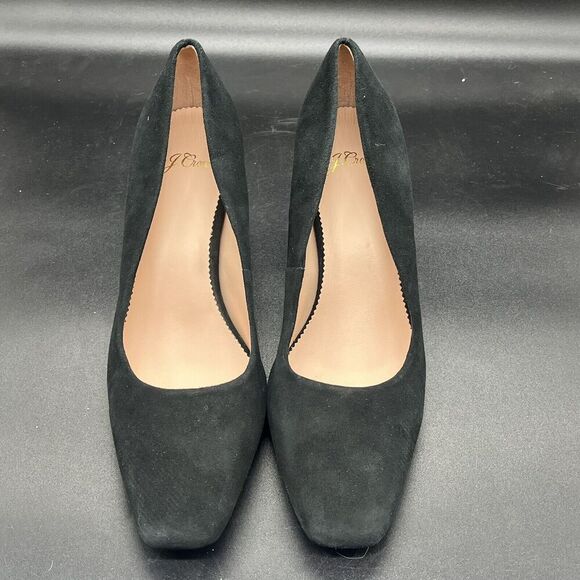 J Crew womens suede slip on classic low block heel pumps black size 8.5 - Picture 4 of 9